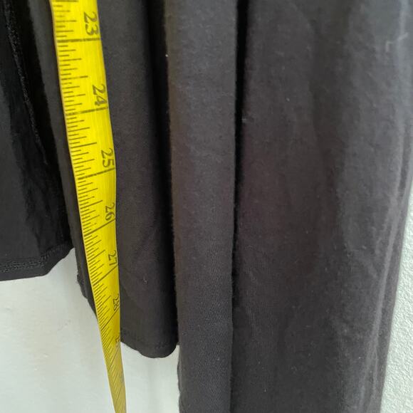 Black Short Sleeve Cardigan Knit Top Vintage Gothic Minimalist Large - Picture 6 of 7